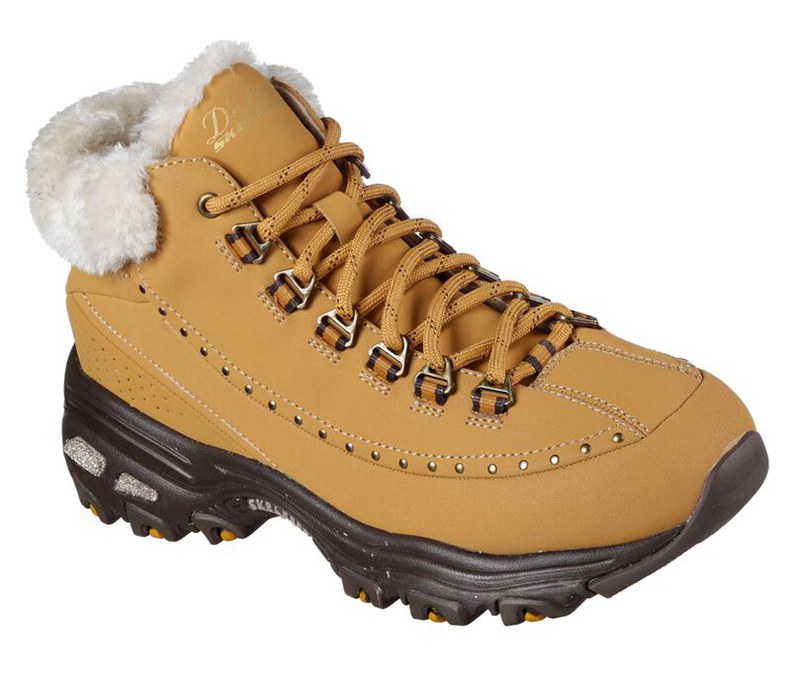 Skechers D'lites - Gleeful - Womens Boots Brown [AU-LS1839]